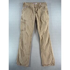 Ariat FR Work Pants Womens 27R Brown Mid Rise Straight Carpenter Flame
